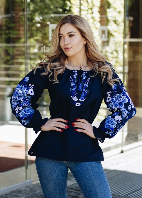 Вишиванка Катерина (темно-синя)