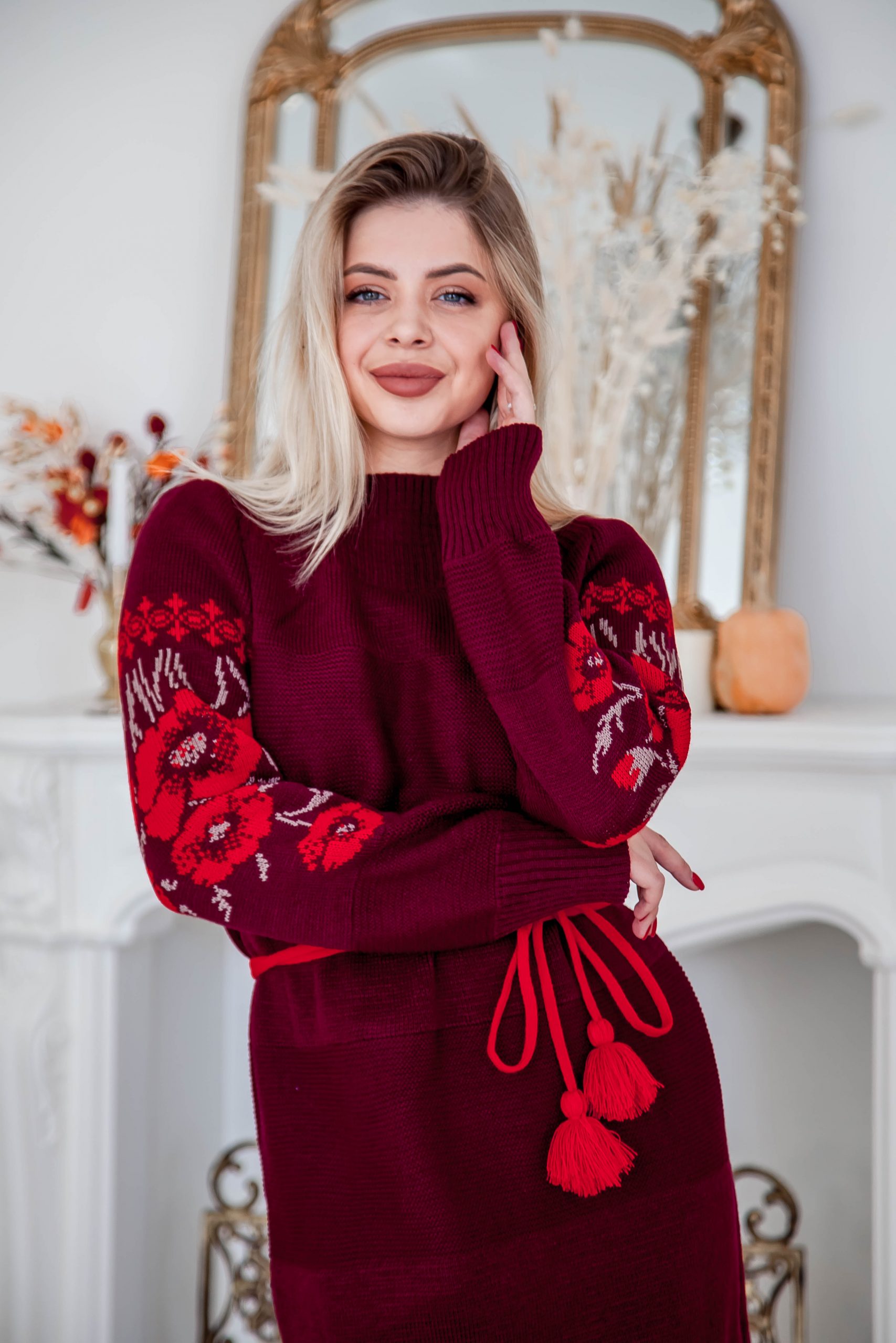 В’язана сукня Маки (бордо)