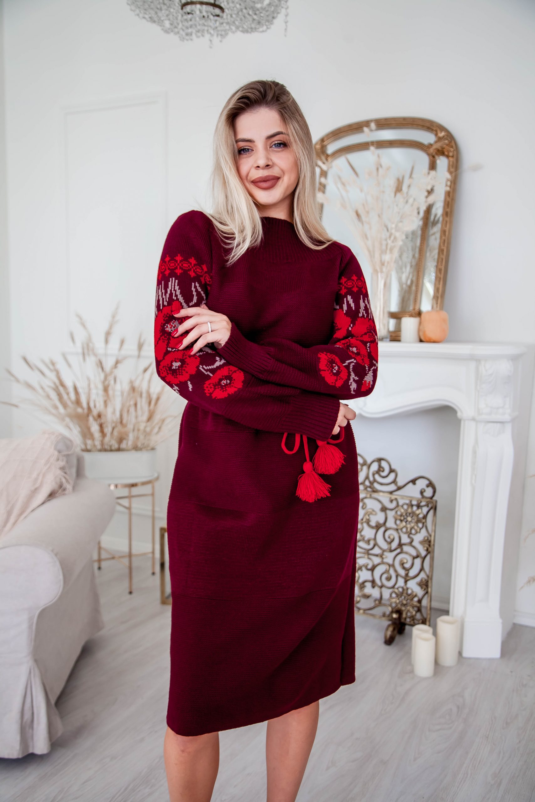 В’язана сукня Маки (бордо)