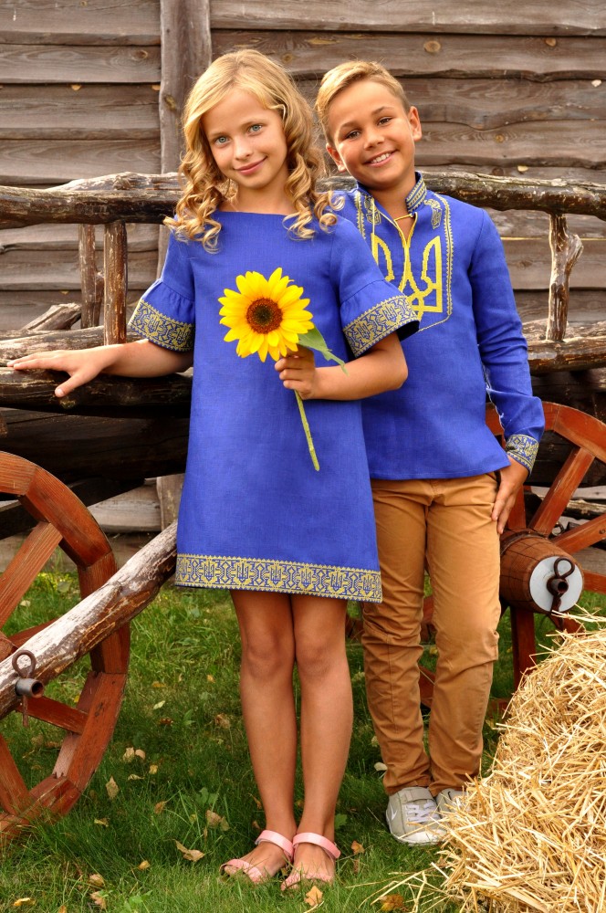 Дитяча вишиванка Галичанка (синя) hover image