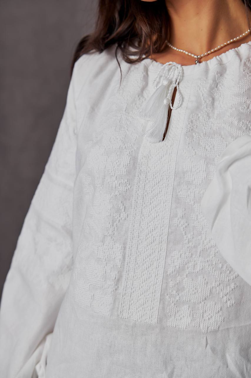 Жіноча вишиванка Бандерівка (біла)