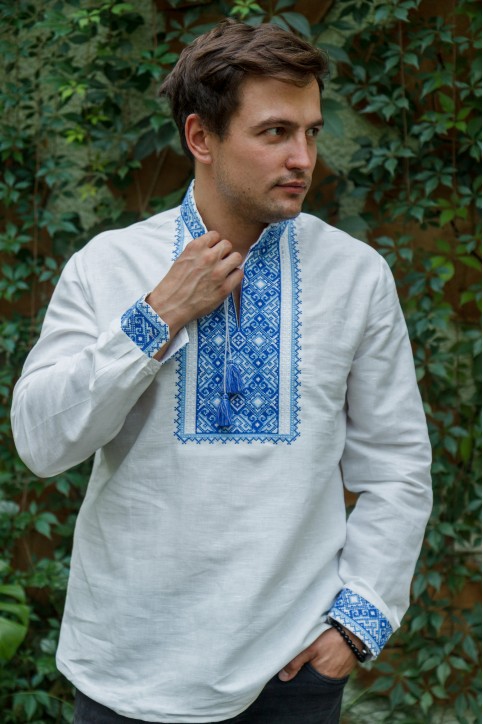 Вишиванка Гетьман (біло-синя)