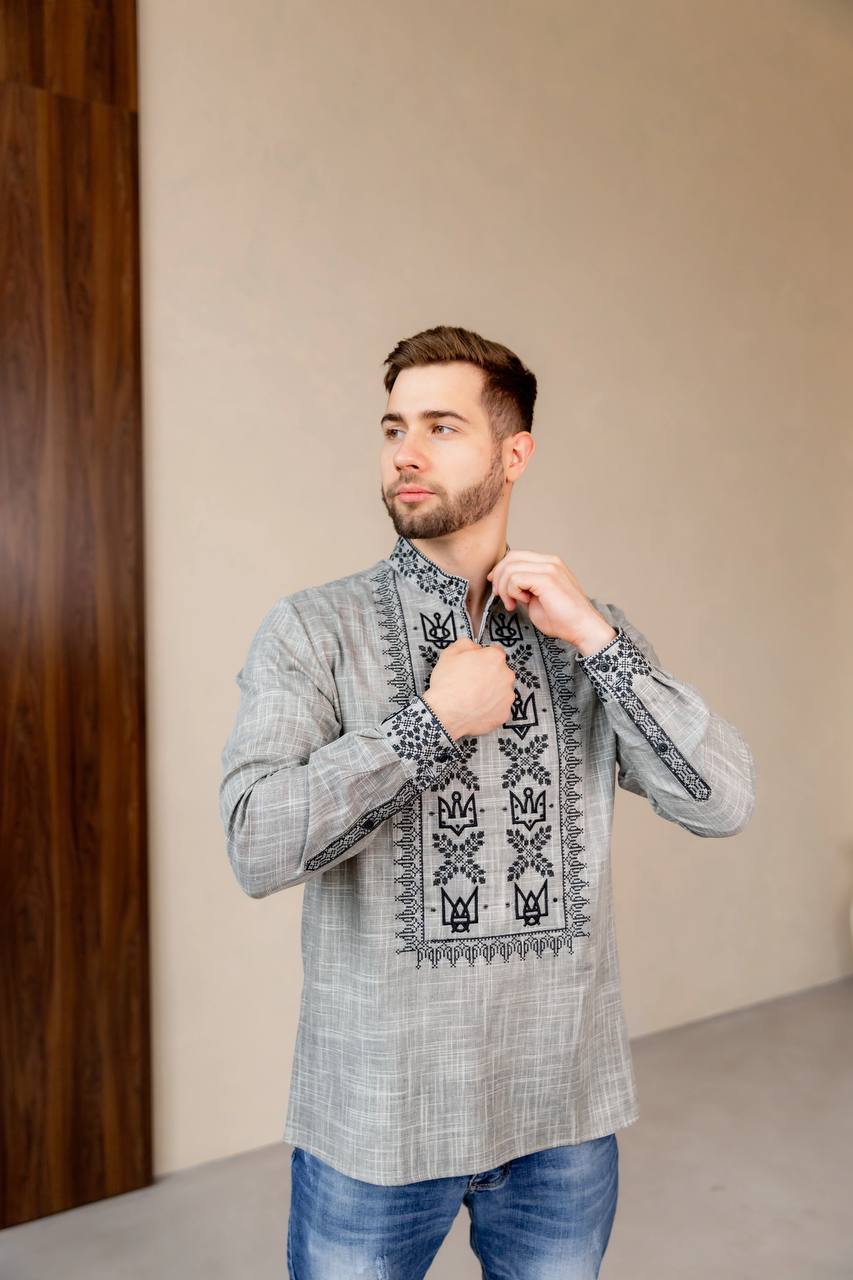 Чоловіча вишиванка Династія (сіра)