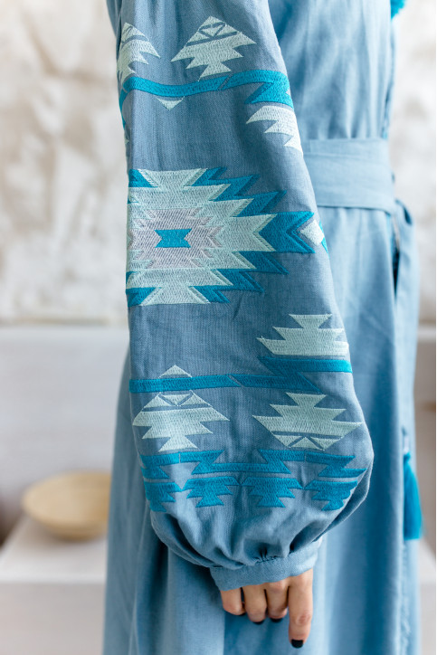 Жіноча сукня Калейдоскоп (сіро-блакитна) hover image