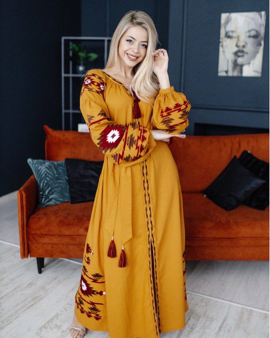 Сукня Калейдоскоп ( гірчична)