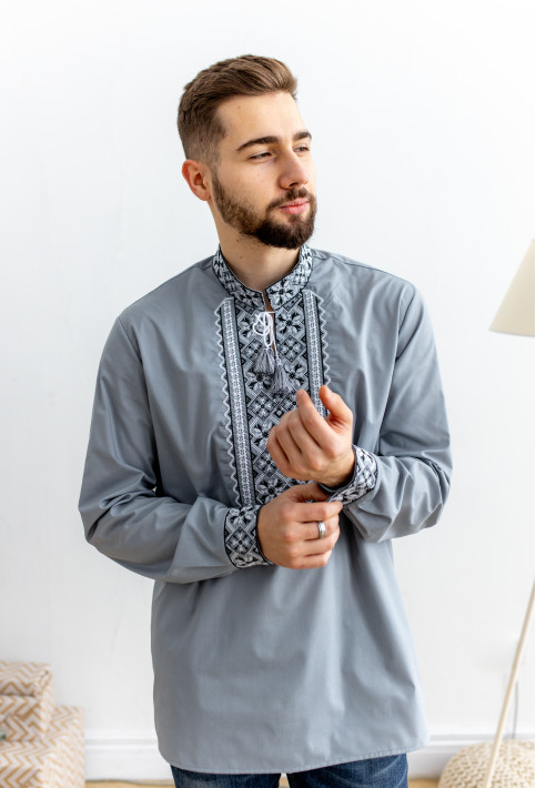 Вишиванка Капрал (сіро-чорна) hover image