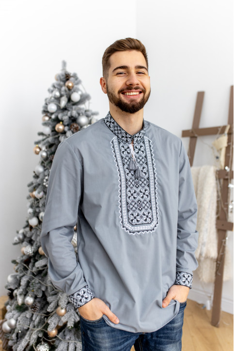 Вишиванка Капрал (сіро-чорна)