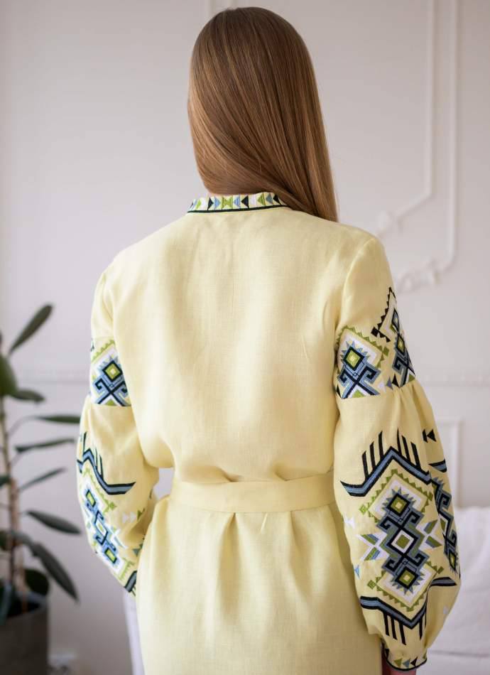 Жіноча вишита сукня Мавка (жовта)