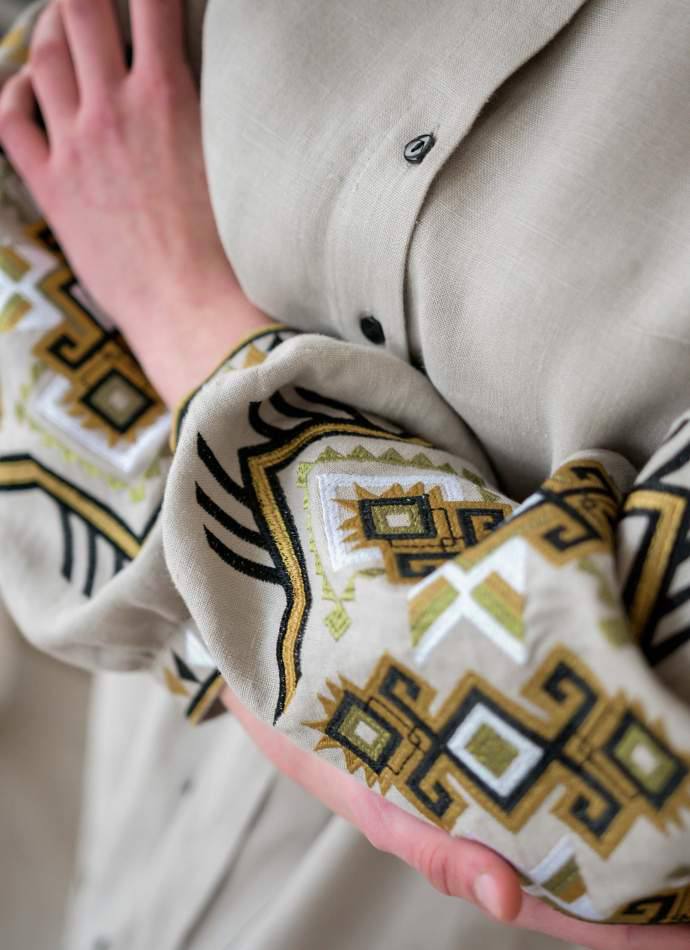 Жіноча вишита сукня Мавка (сіра)