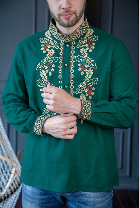 Чоловіча вишиванка Міць (зелена) hover image