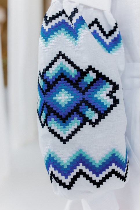 Жіноча сукня Христина (біло-синя)