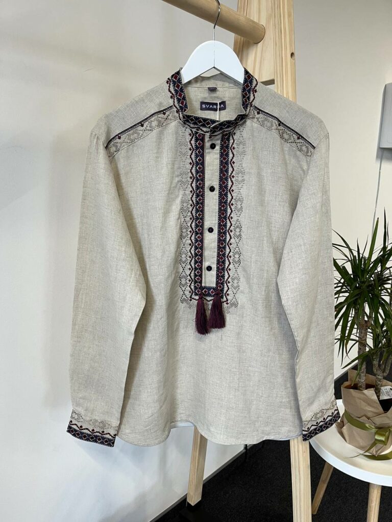 Чоловіча вишиванка Чернігівська (беж)