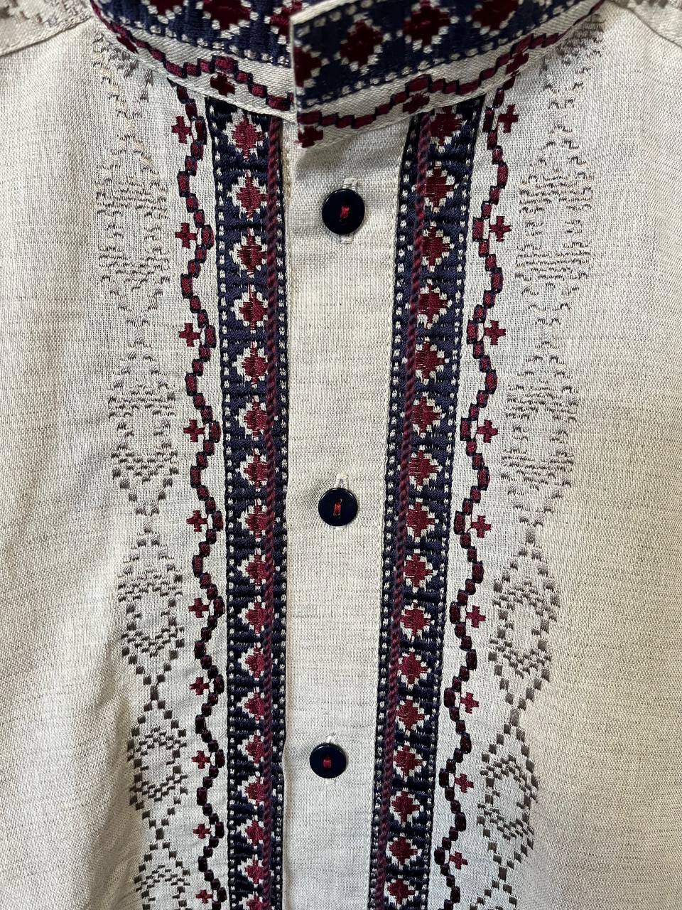 Чоловіча вишиванка Чернігівська (беж)