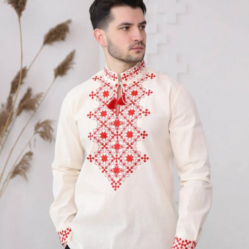 Чоловіча вишиванка Єдність (молочна) - S
