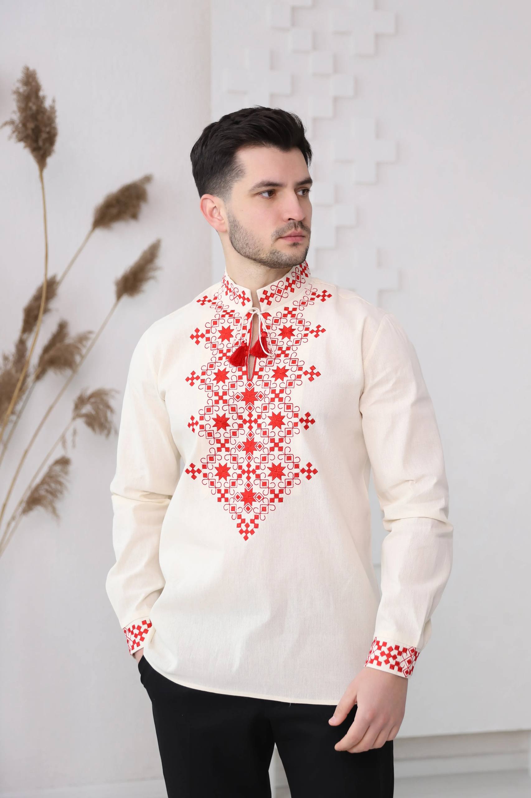 Чоловіча вишиванка Єдність (молочна)