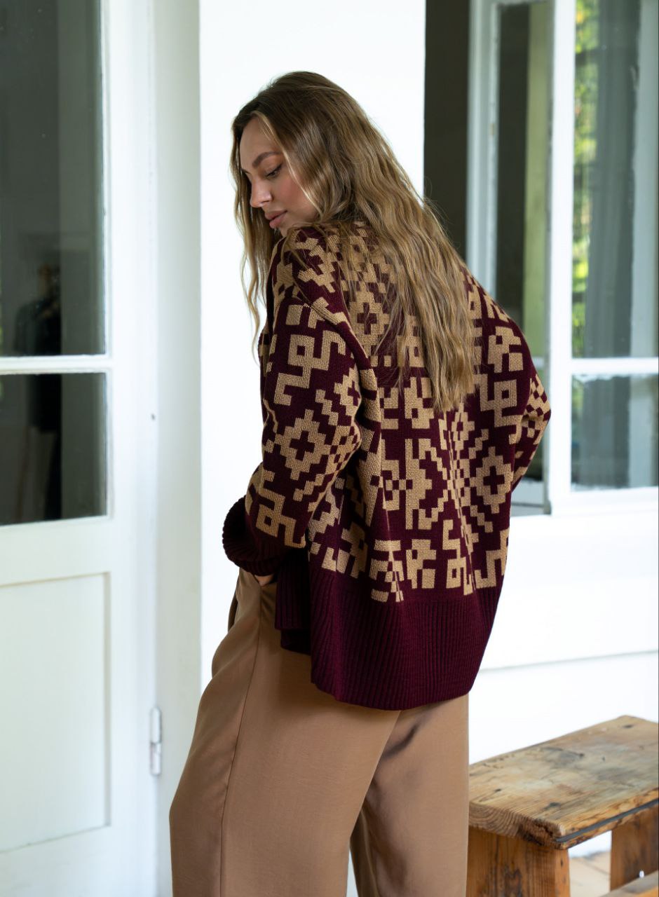 Кардиган “Вояж” (бордово-коричневий)