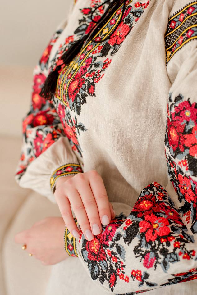 Жіноча вишита сорочка Борщівська (беж)