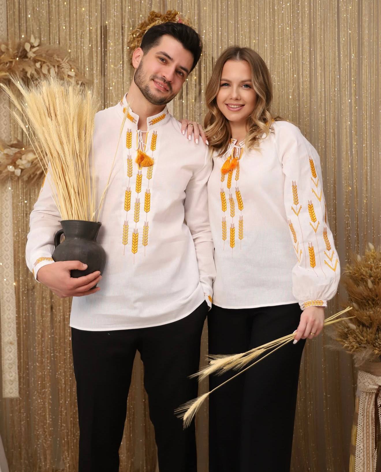 Парний комплект Золоті лани (білий)