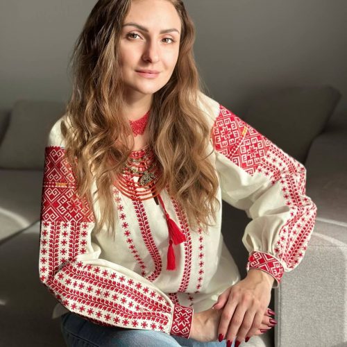 Жіноча вишита сорочка Ошатна (беж) - 3XL