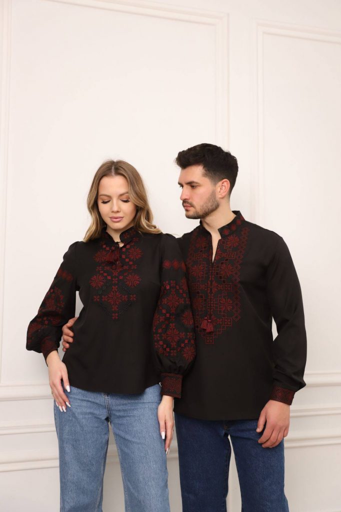 Парний комплект Яромири (чорний з вишневим)