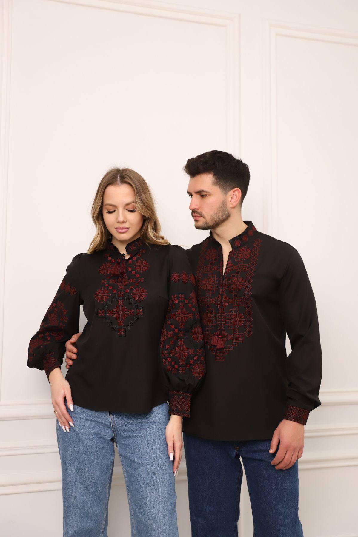 Парний комплект Яромири (чорний з вишневим)