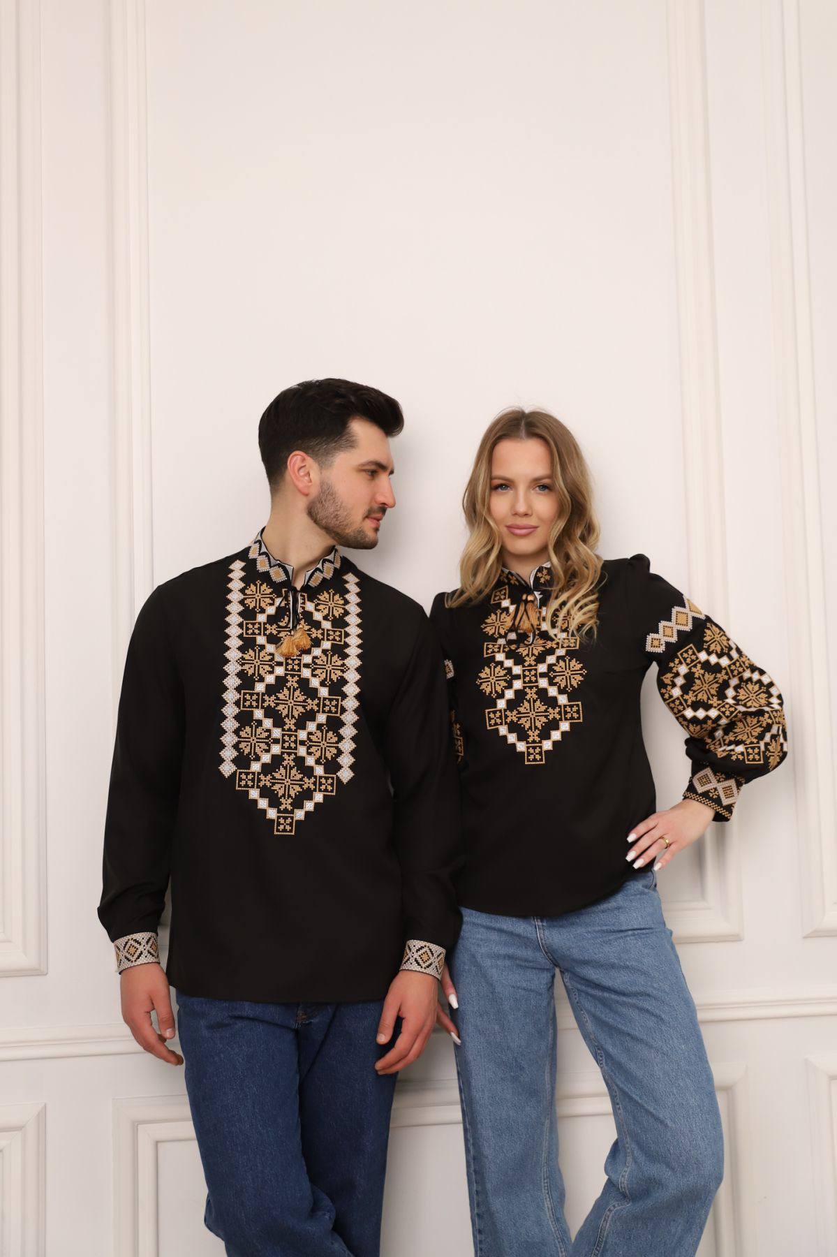 Парний комплект Яромири (чорний з золотом)