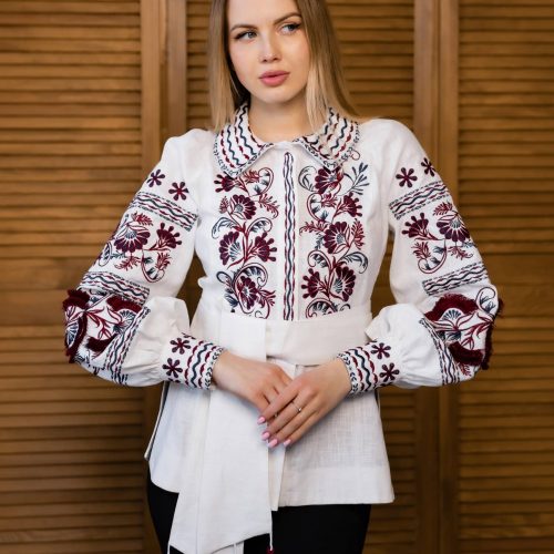 Жіноча вишиванка Біла Перлина (біла) - M