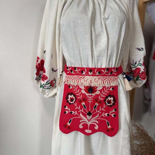 Вишита ладунка Квіткова (корал)