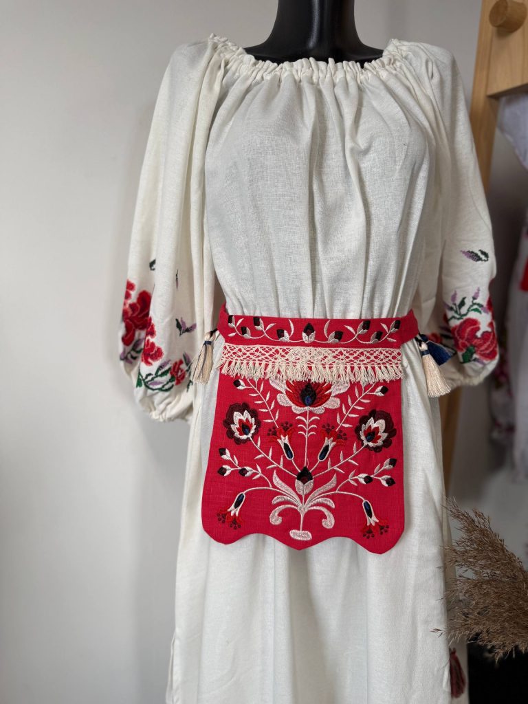 Вишита ладунка Квіткова (корал)