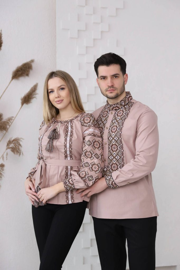 Парний комплект Олекса та Олеся (бежевий т.  з коричневим)