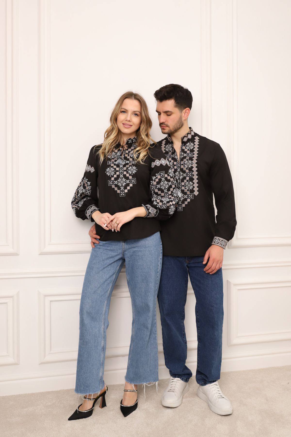 Парний комплект Яромири (чорний з сірим)