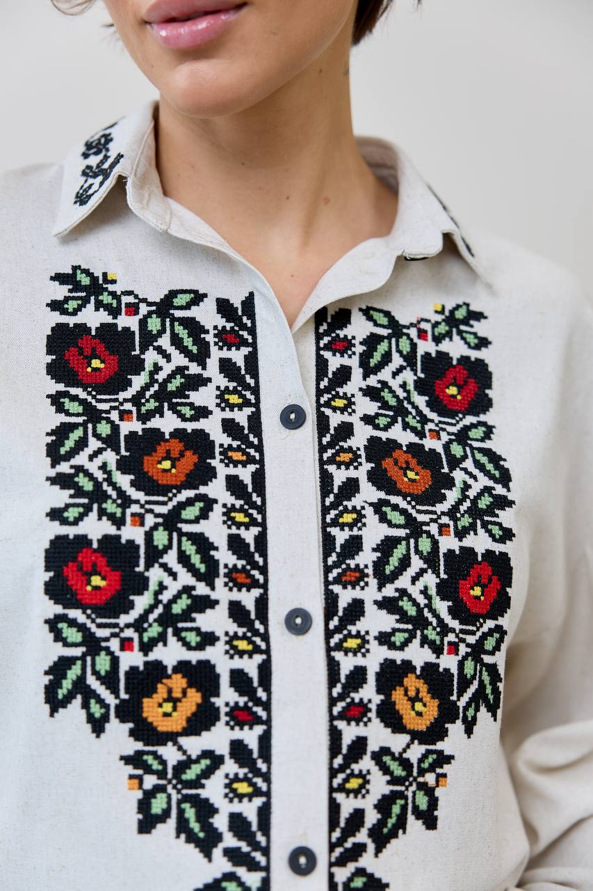 Жіноча вишиванка Трембіта (молочна) hover image