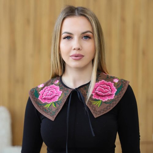 Вишитий комірець Чарівниця  (мокко)