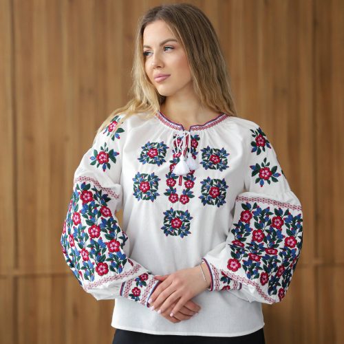 Жіноча вишиванка Лелітка (молочна) - 2XL