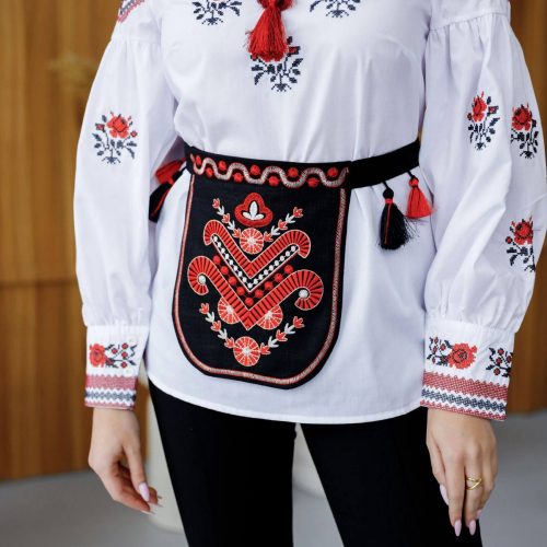 Вишита дитяча ладунка Символ роду (чорна)