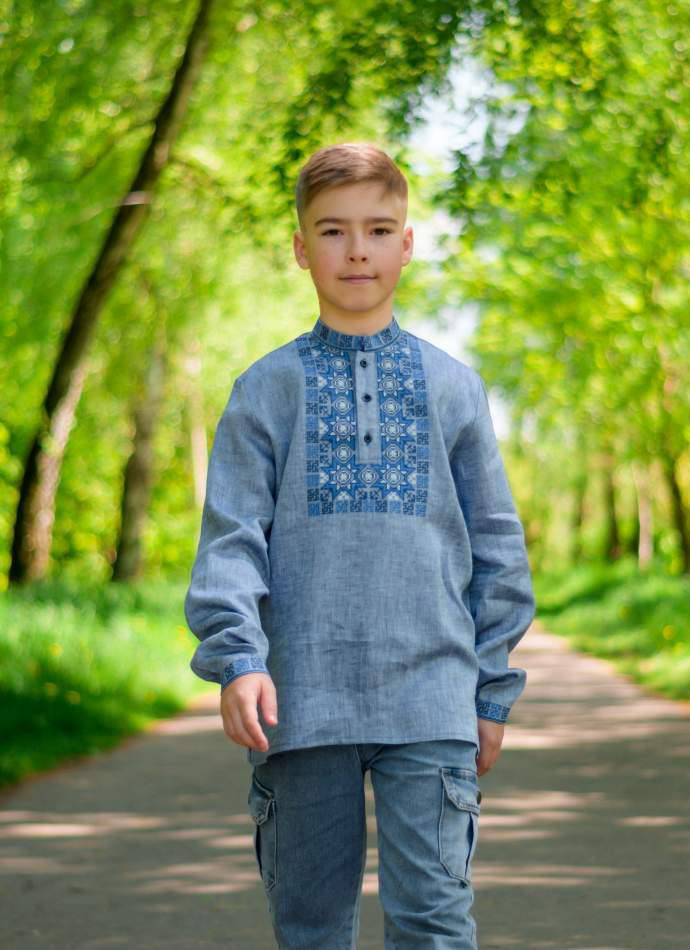 Вишиванка для хлопчика Зірка (блакитна)